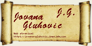 Jovana Gluhović vizit kartica